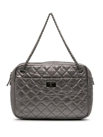 Chanel 2008-2009 Large Metallic Quilted Aged Calfskin Reissue Camera Bag crossbody bag - Grey