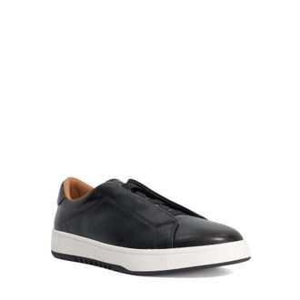 Dune London Mens Troys Wf - Lace-Less Cupsole Trainers - Black Leather - Size UK 12