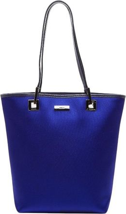 Gucci Blue Purple Satin Leather Handbag Tote Bag (Pre-Owned)