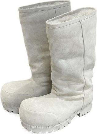Generic Fashionable Snow Boots Platform Elevating Warm Cotton Shoes Warm Big Head Design Long Boots Ladies All-over Brown Long Boots(White,US6)
