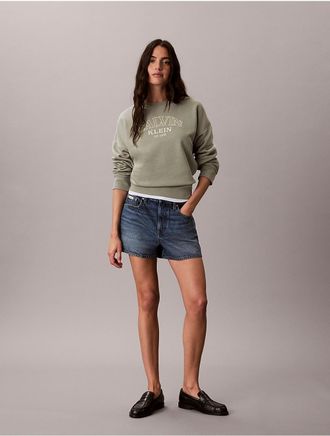 Calvin Klein Jeans Calvin Klein Womens Fleece Logo Graphic Relaxed Sweatshirt - Dark Beige - XL