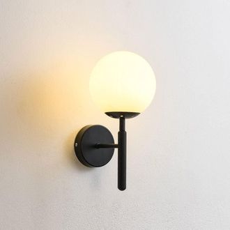 OEM Aplique De Pared Con Pantalla De Vidrio Blanco, L&aacute;mpara De Mesita De Noche Para Dormitorio, Apliques De Pared De Metal Dorado, Kits De Iluminaci&oacute;n De 