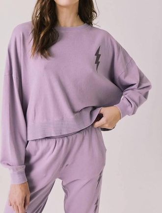 Chaser Bolt Long Sleeve Sweatshirt In Amethyst Purple