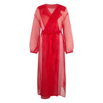 Herno Shirt Dresses, female, Red, Size: 2XS Long Robe