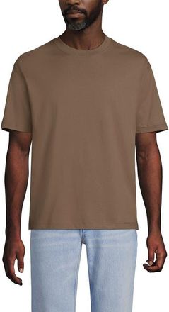 Lands End Short Sleeve Super-T Crew Relaxed Fit Tee in Dark Jute Brown at Nordstrom, Size Xx-Large