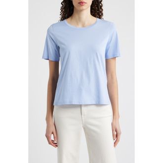 Eileen Fisher Crewneck Organic Cotton T-Shirt in Myrtl at Nordstrom, Size Petite P