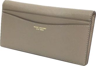 Marc Jacobs Grayish Leather Long Wallet (Bi-Fold) (Pre-Owned)