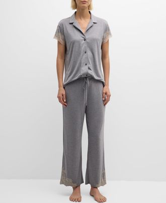 Natori Luxe Shangri-La Short-Sleeve Pajama Set