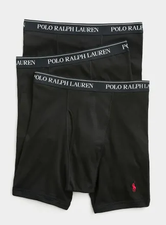 Polo Ralph Lauren Mens 5 embroidered logo boxer briefs Cotton 3-pack