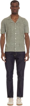 Gran Sasso Half-Sleeve Knitted Linen-Cotton Shirt
