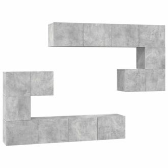 Berkfield Home 8 Piece TV Cabinet Set Concrete Grey Engineered Wood