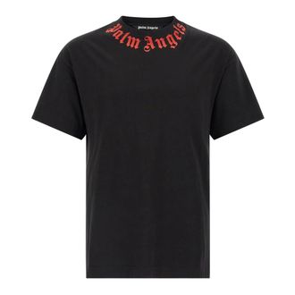 Palm Angels T-Shirts, male, Black, Size: M Neck Logo T-Shirt
