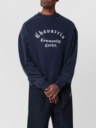 Willy Chavarria crew neck graphic knit long sleeve sweater