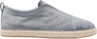 Santoni Espadrille platte schoenen - Heren - Espadrilles - Blauw - 41 EU - Schoenen