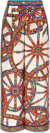 Dolce & Gabbana Multicolor Silk Casual Womens Pants