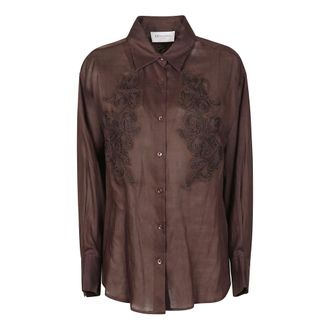 Ermanno Scervino Shirts, female, Brown, Size: M Long Sleeve Shirt
