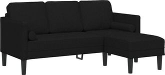 vidaXL vidaXL Sofa Set Black 173 x 131 x 67 cm Fabric