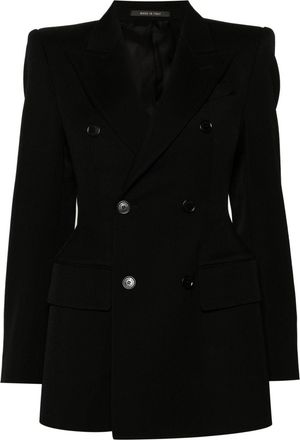 Balenciaga Hourglass double-breasted blazer - women - Cupro/Cotton/Wool - 40 - Black
