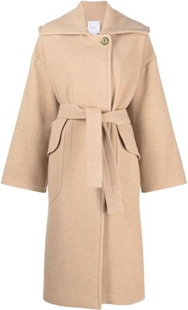 Patou Maxi single-breasted coat - women - Wool/Polyamide - 38 - Neutrals