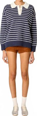 Nia Alameda Crewneck Sweater In Blue