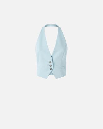 Pinko Blauwe Op Maat Gemaakte Cady Vest - Dames - Gillet - Blauw - S - Kostuums