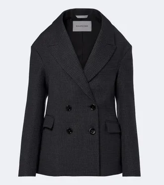 Balenciaga Houndstooth double-breasted wool jacket