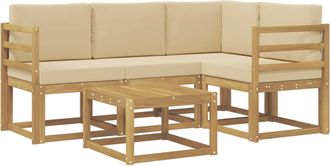 vidaXL Conjunto De Sof&aacute;s De Exterior 5 Uds. Y Beige Vidaxl