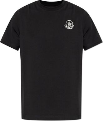 Moncler Bedruikt Logo T-shirt - Heren - T-shirts - Zwart - S - Katoen - Tops