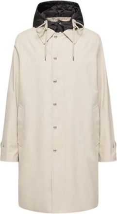 Moncler Kervoyal Hooded Long Down Parka Jacket - Heren - Parka Jassen - Beige - L - Katoen - Jassen