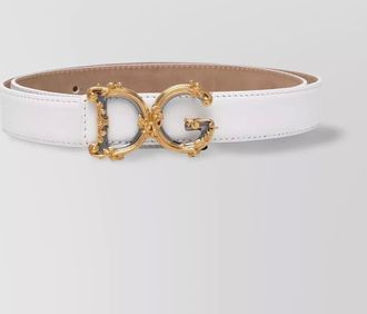 Dolce & Gabbana leather logo belt gold buckle