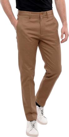 Department Five Brown Flat Front Trousers