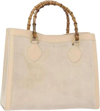 Gucci Pre-owned Handbags, female, Beige, Size: ONE SIZE Pre-owned Suede Handbag
