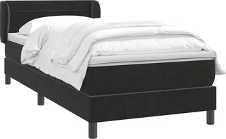 vidaXL Cama Box Spring Con Colch&oacute;n Cuero Sint&eacute;tico Negro 90x210 Cm Vidaxl