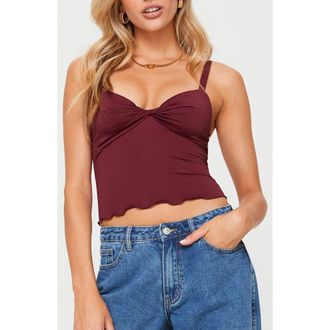Princess Polly Greyer Twist Front Camisole in Dark Red at Nordstrom, Size 8