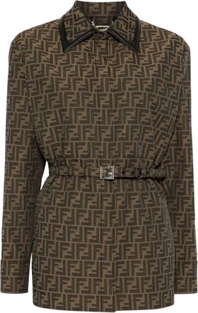 Fendi Ff Jacquard Canvas Shirt Jacket