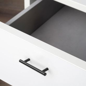 Emuca Lotto di 10 maniglie per mobili Orlando, L136mm, interasse 96mm, Acciaio, Verniciato nero - Emuca