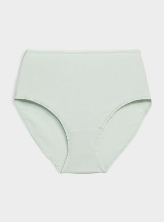 Miiyu Womens Elastic edging high-waist classic Hipster Panties 100% organic cotton