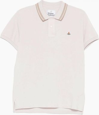 Vivienne Westwood Mens Orb SS Piquet Polo Pink - Purple - Size: 38