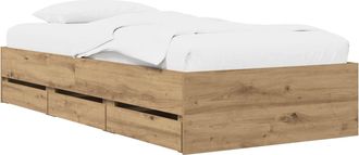 vidaXL Estructura De Cama Con Almacenamiento Con Caj&oacute;n Roble Artisan Vidaxl