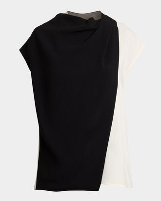 Proenza Schouler Elsa Draped Matte Crepe Top