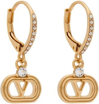 Valentino Garavani Ovalette Vlogo Hoop Earrings - Gold - One Size