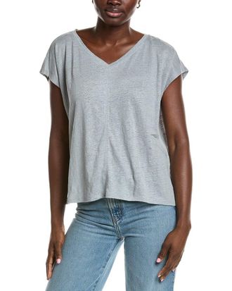 Eileen Fisher V-Neck Square Linen T-Shirt