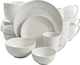Gibson Home Ogalla 30 Piece Porcelain Dinnerware Set in White