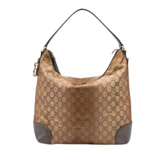 Gucci Pre-owned Vintage Canvas Shoulder Bag - Dames - Pre-owned - Bruin - Maat: ONE Size Zijde