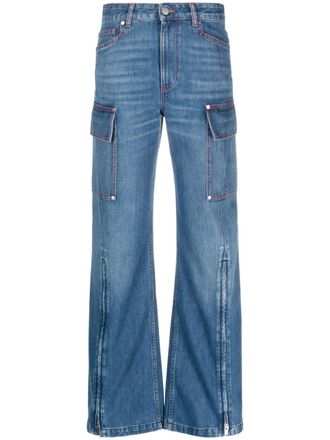 Stella McCartney Jeans a gamba ampia - Blu