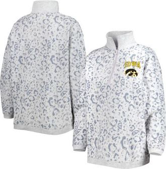 Gameday Couture Womens Gameday Couture Heather Gray Iowa Hawkeyes Leopard Quarter-Zip Sweatshirt at Nordstrom, Size Small