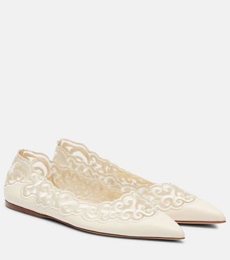 Gabriela Hearst Ziva embroidered leather ballet flats