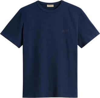 Woolrich T-Shirts, male, Blue, Size: XL Flame Cotton T-Shirt