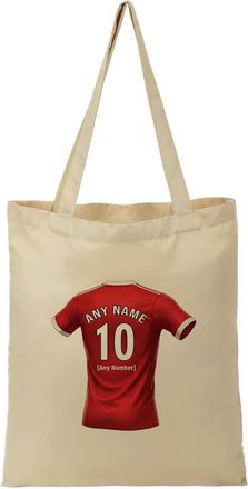 Unigift Personalised Gift - Teesside Fan Tote Shopping Bag (Red Football Jersey Design) Custom Name - Ayresome TS3 Club