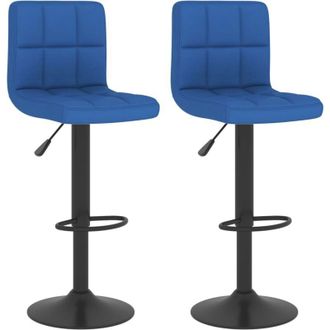 vidaXL Taburetes De Cocina 2 Unidades Tela Azul Vidaxl